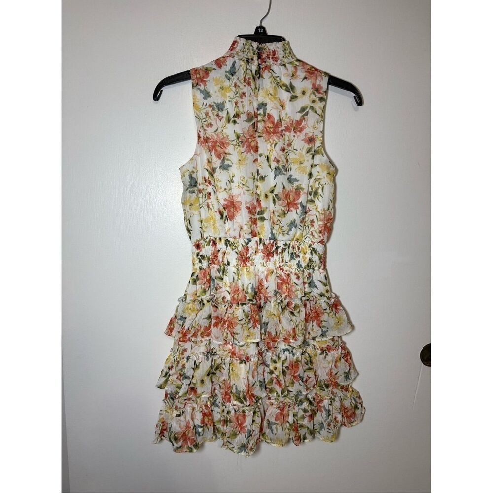 STATE Cream Floral Ruffle Mini Dress - Picture 4 of 10